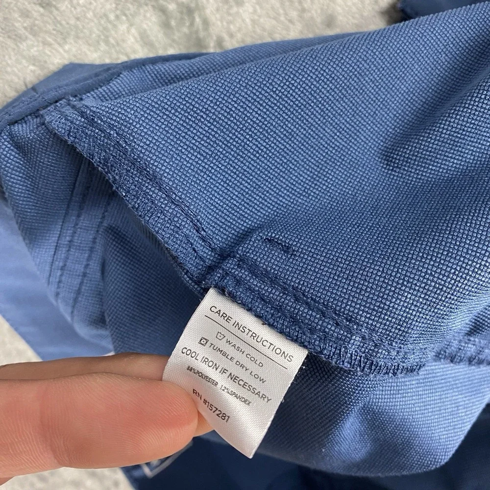 Mizzen+Main Helmsman Pants Mens Size 38x34‎ Blue Slim Performance Stretch Chino